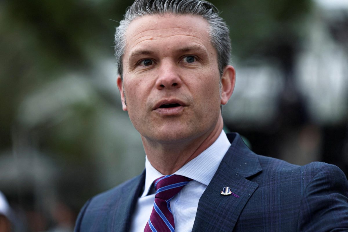 U.S. Secretary of Defense Pete Hegseth looks on, during the annual White House Easter Egg Roll event, on the South Lawn of the White House in Washington, D.C., U.S., April 21, 2025. REUTERS/Leah Millis