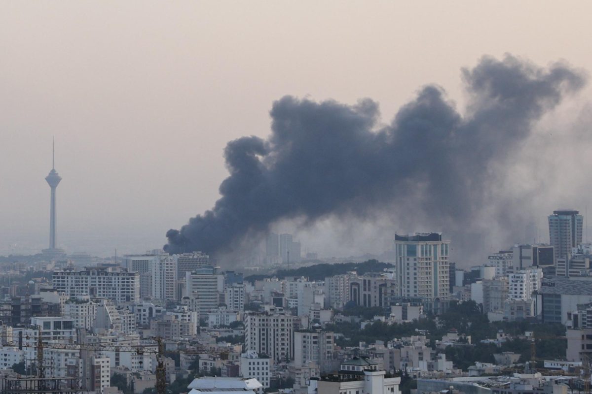 Smoke rises following an Israeli attack on the IRIB building, the country's state broadcaster, in Tehran, Iran, June 16, 2025. Majid Asgaripour/WANA (West Asia News Agency) via REUTERS