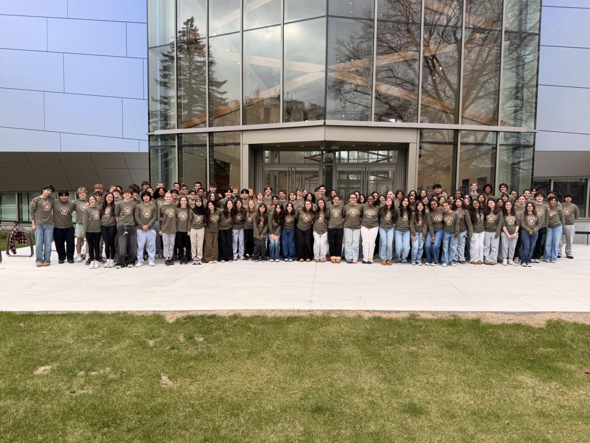 The students outside the University of Southern Maine.