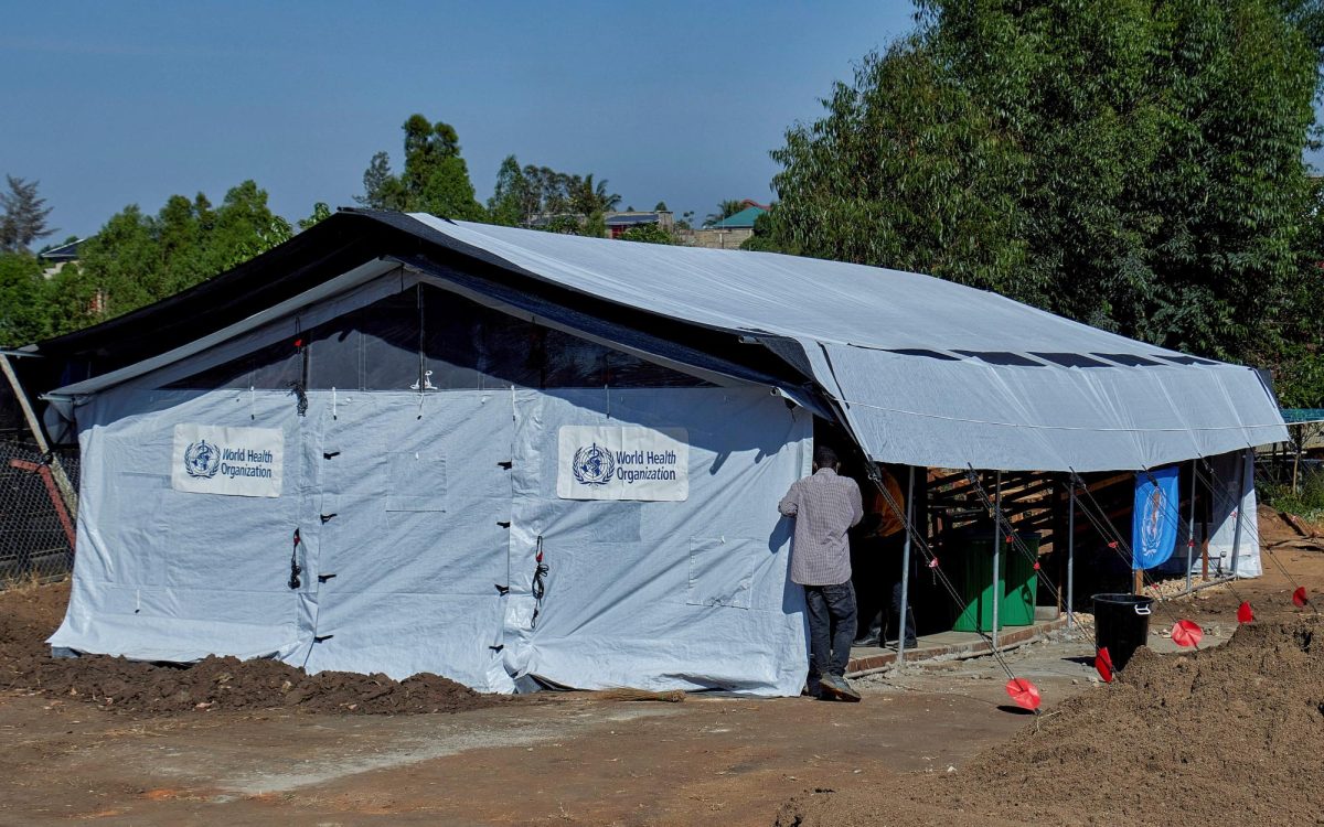A health worker walks at the Evangelical Medical Center (CEM), one of the facilities at the forefront of the response to the Ebola outbreak, as agencies intensify efforts to contain a new Ebola outbreak caused by the Bundibugyo virus strain, in Bunia, Ituri province, Democratic Republic of Congo, May 31, 2026. REUTERS/Gradel Muyisa Mumbere